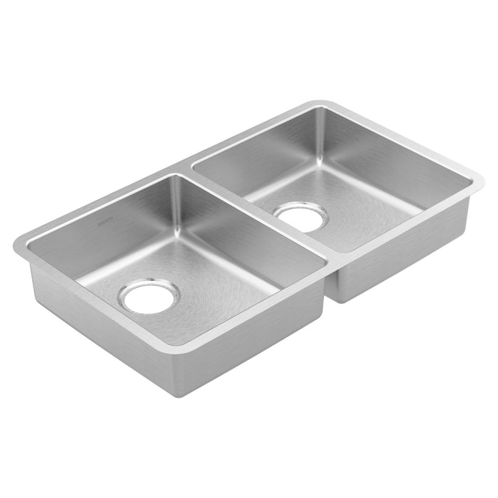 Moen Prep GS18260 Steel 18 Gauge Double Bowl Sink