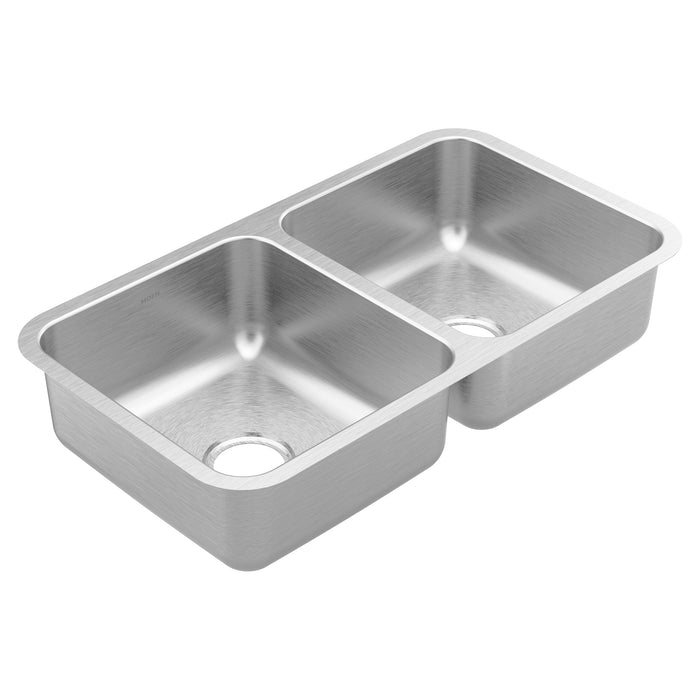 Moen Prep GS20264 Steel 20 Gauge Double Bowl Sink