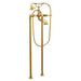 Moen Weymouth S22110 Two-Handle Tub Filler Includes Hand Shower, brushed gold