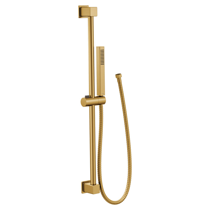 Moen S3880EP Square Hh W/Slide Bar Chr, brushed gold