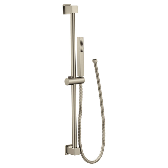 Moen S3880EP Square Hh W/Slide Bar Chr, brushed nickel