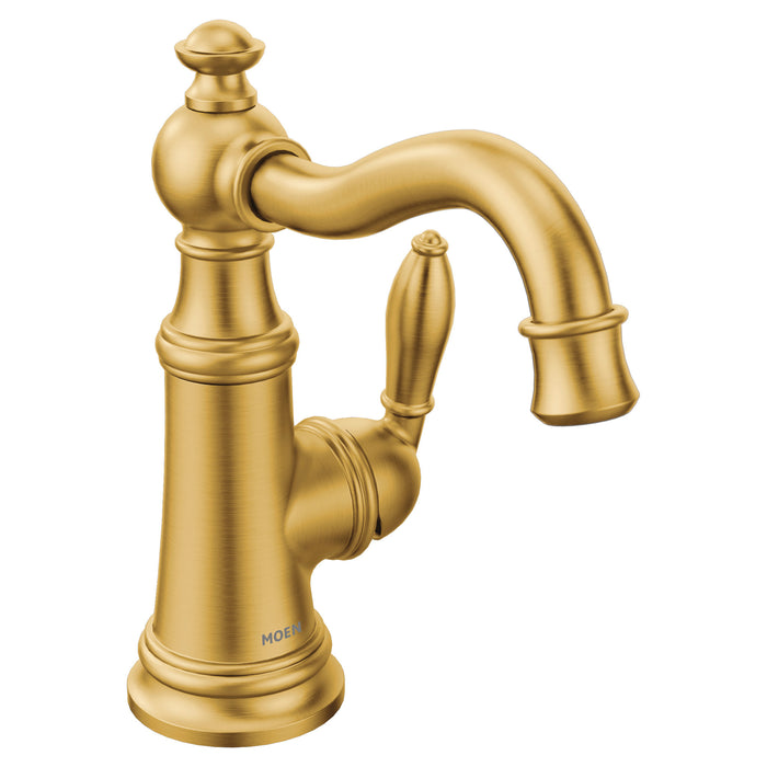 Moen Weymouth S42107 One-Handle Bathroom Faucet, brushed gold