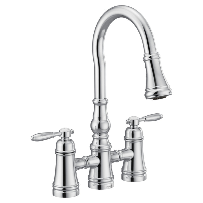 Moen Weymouth S73204 Two-Handle Pulldown Kitchen Faucet, chrome