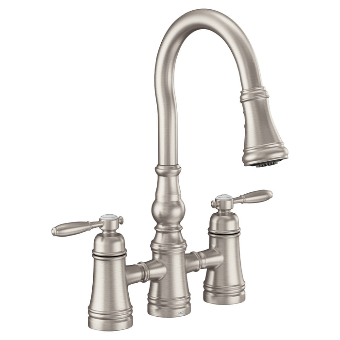 Moen Weymouth S73204 Two-Handle Pulldown Kitchen Faucet, spot resist stainless