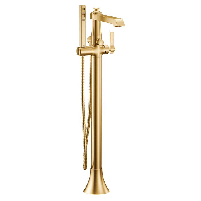 Moen Flara S931 One-Handle Tub Filler Includes Hand Shower, brushed gold