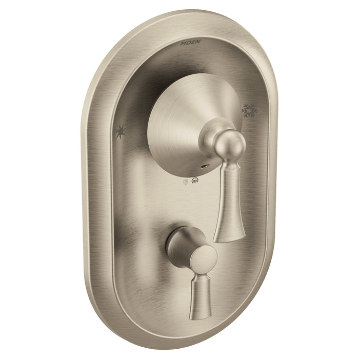 Moen Wynford T4500 Posi-Temp(R) with diverter valve trim, brushed nickel
