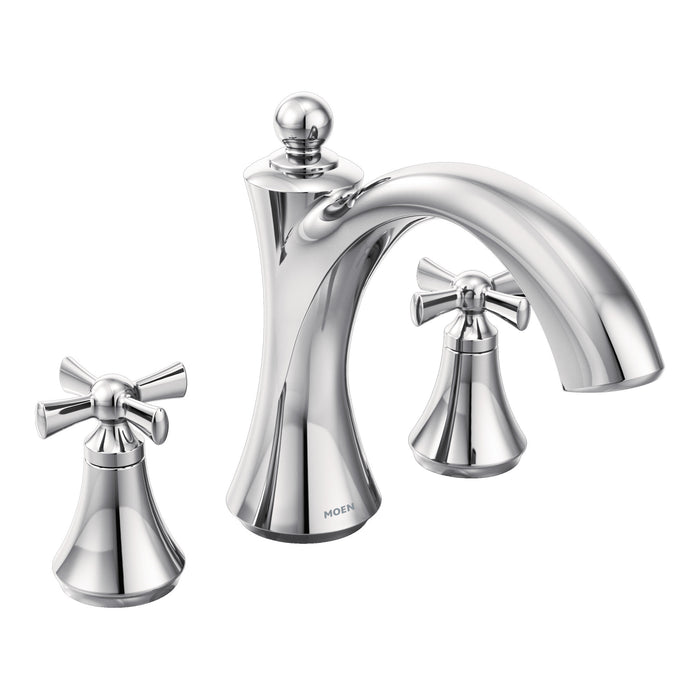 Moen T657 Wynford Two Handle Non Diverter Roman Tub Faucet, chrome