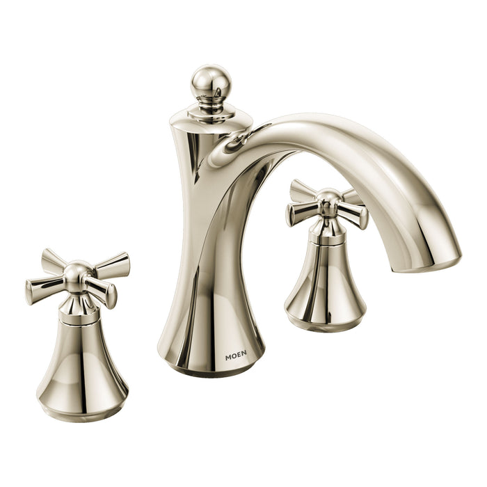 Moen T657 Wynford Two Handle Non Diverter Roman Tub Faucet, polished nickel