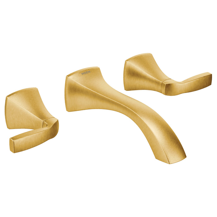 Moen Voss T6906 Two-Handle Wall Mount Bathroom Faucet, brushed gold