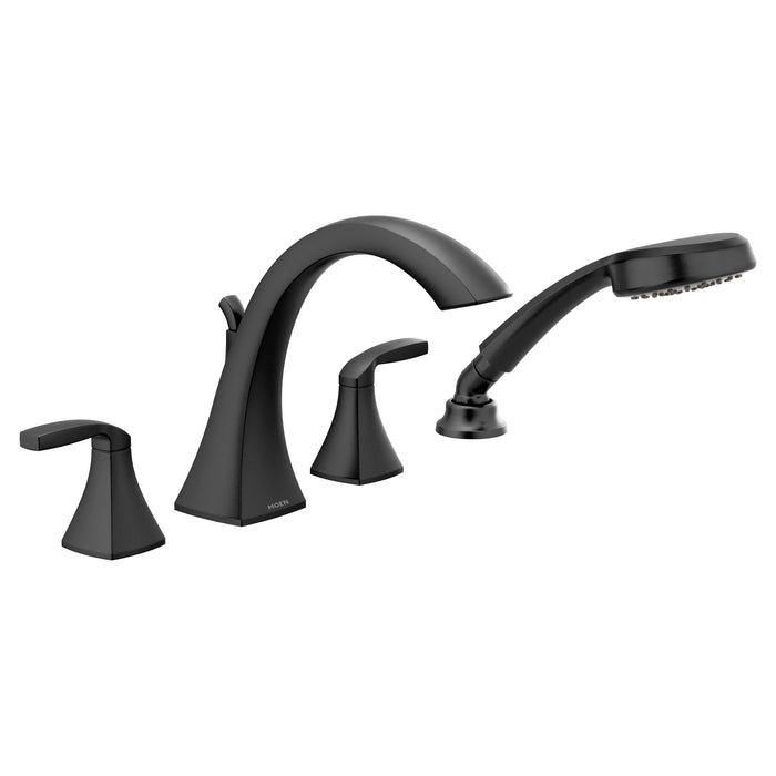 Moen Voss T694 Two-Handle Roman Tub Faucet Includes Hand Shower, matte black