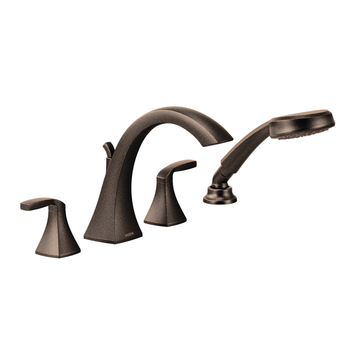 Moen Voss T694 Two-Handle Roman Tub Faucet Includes Hand Shower, oil rubbed bronze