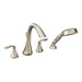 Moen Eva T944 Two-Handle Roman Tub Faucet Includes Hand Shower, brushed nickel