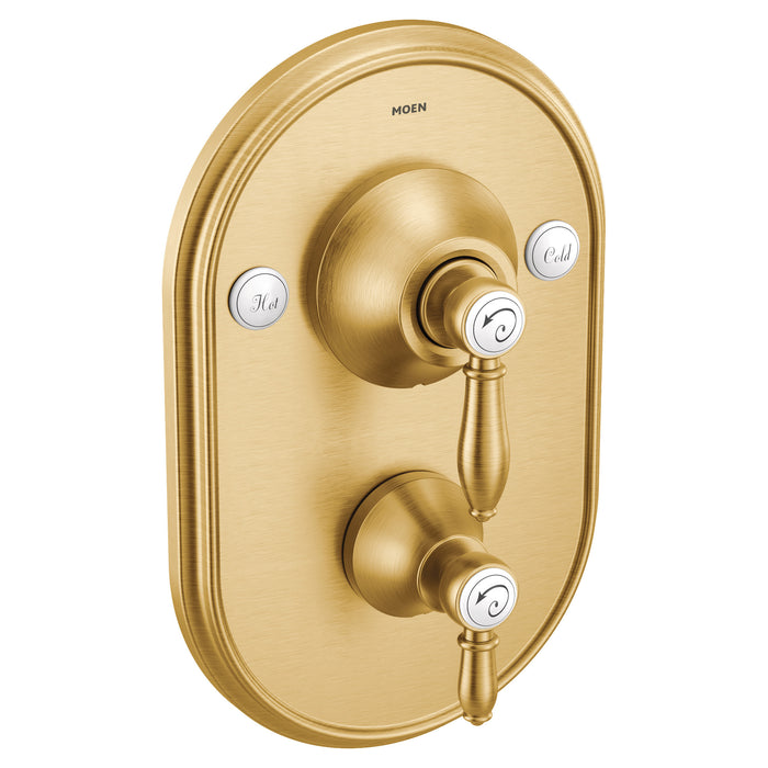 Moen Weymouth TS32100 Posi-Temp(R) with diverter tub/shower valve only, brushed gold