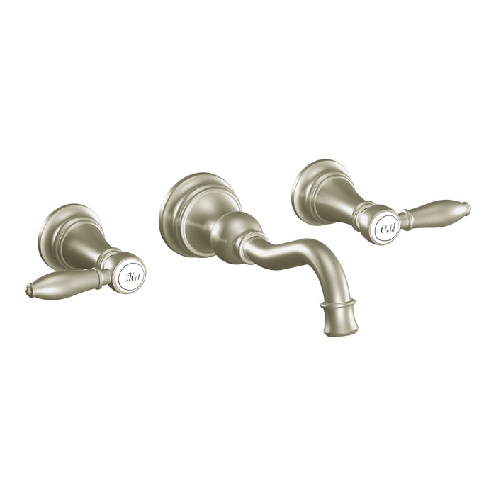 Moen TS42106 Two-Handle Wall Mount Bathroom Faucet, brushed nickel