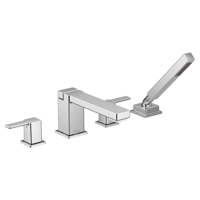 Moen 90 Degree TS914 Two-Handle Roman Tub Faucet Includes Hand Shower, chrome