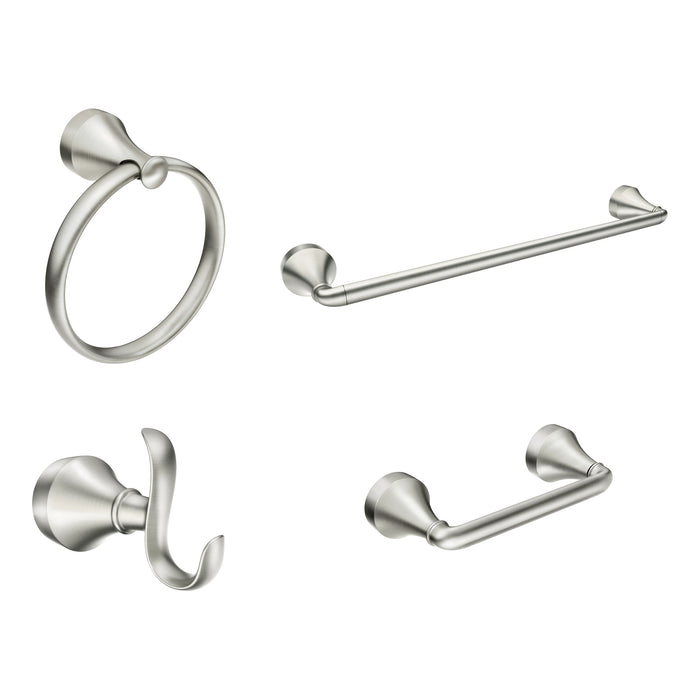 Moen Wellton Y1394 Pivoting Paper Holder Towel Bar Double Robe Hook Towel Ring