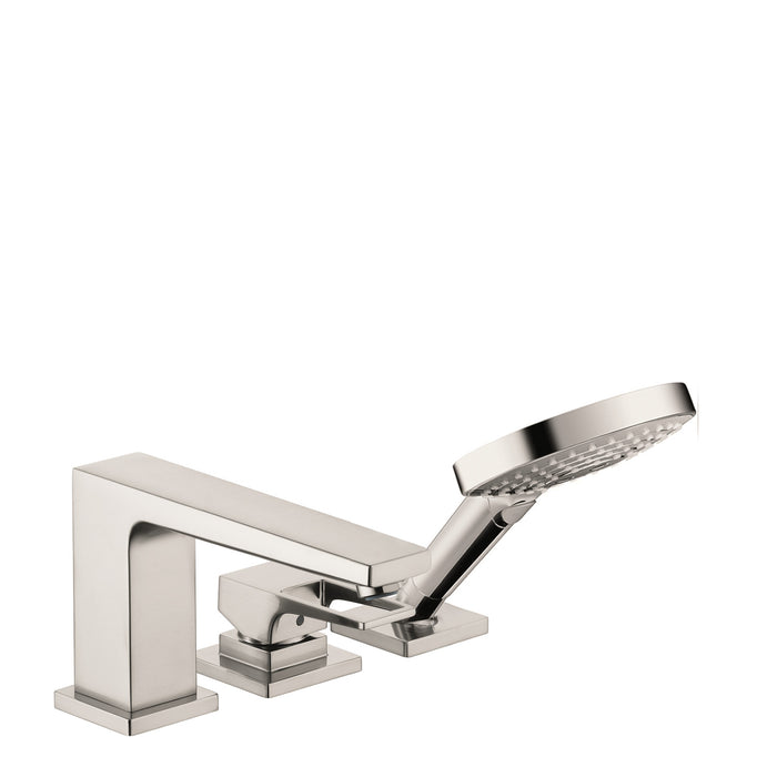 hansgrohe Metropol 3-Hole Roman Tub Set Trim with Loop Handle and 1.75 GPM Handshower