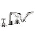 AXOR Citterio 4-Hole Roman Tub Set Trim with Cross Handles and 1.75 GPM Handshower