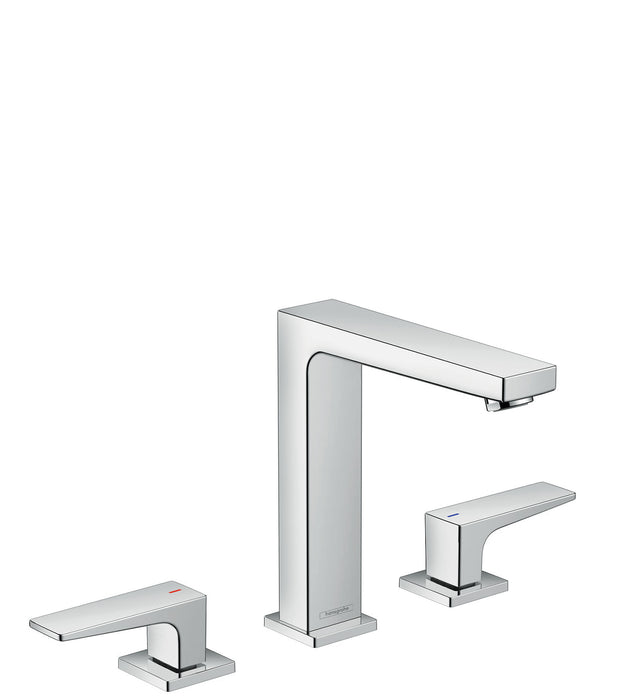 hansgrohe Metropol Widespread Faucet 160 with Lever Handles and Pop-Up Drain, 1.2 GPM