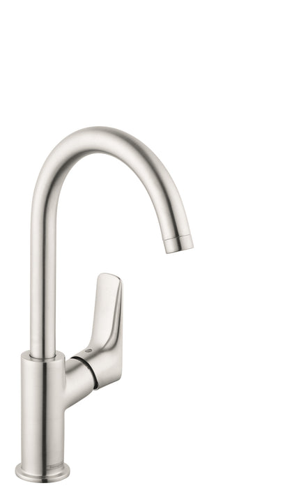 hansgrohe Logis Single-Hole Faucet 210 with Swivel Spout and Pop-Up Drain, 1.2 GPM