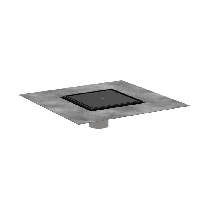 hansgrohe RainDrain Brilliance Point Drain Set 6"x 6" Trim Tileable Rear Cover and Rough