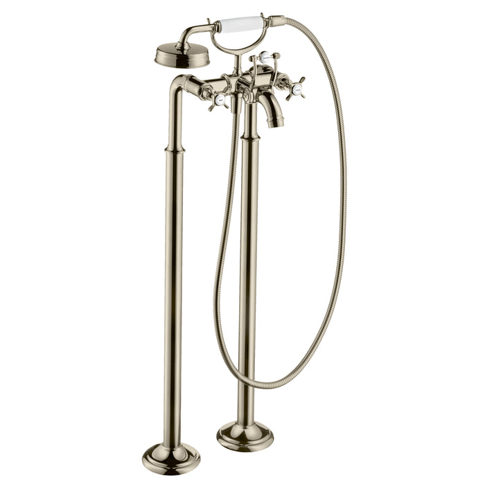 AXOR Montreux 2-Handle Freestanding Tub Filler Trim with Cross Handles and 1.8 GPM Handshower