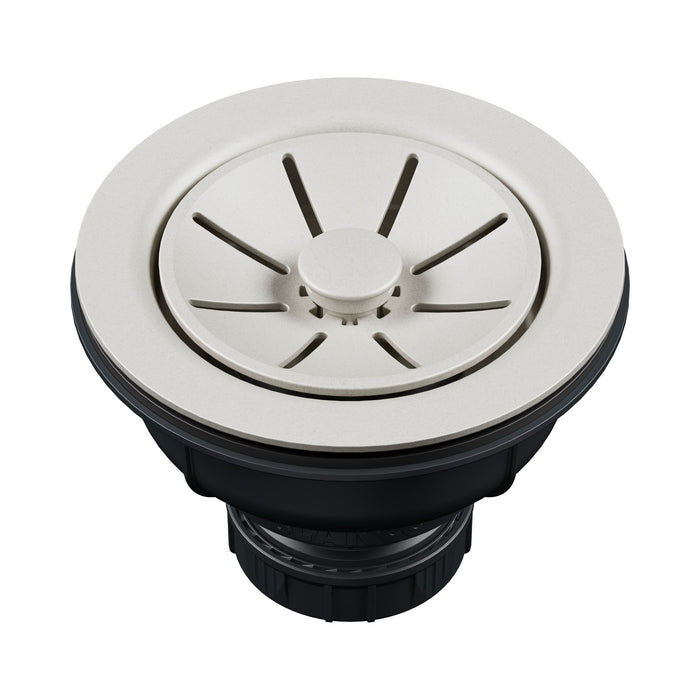 BLANCO Essential Silgranit Color-Matched 3.5" Basket Strainer with Turn-to-Close Design - Soft White
