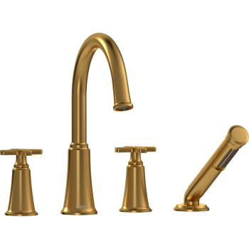 Riobel MMRD12 Momenti 4-Hole Deck Mount Tub Filler with C-Spout