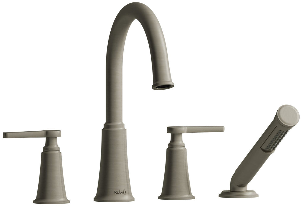 Riobel MMRD12 Momenti 4-Hole Deck Mount Tub Filler with C-Spout