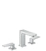 hansgrohe Metropol Widespread Faucet 110 with Lever Handles and Pop-Up Drain, 1.2 GPM