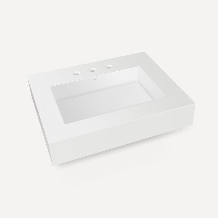Robern Engineered Stone Top Integrated Basin Vanity Top, 30" x 6" x 23", Center Integrated Sink, Three Hole, For Skaarsg