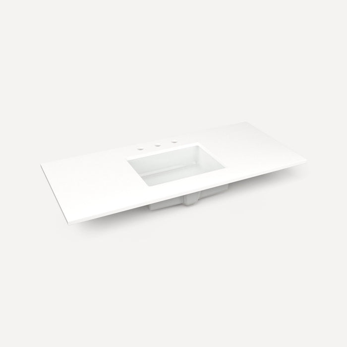 Robern Engineered Stone Top Quartz Stone Vanity Top, 48" x 1-1/8" x 23", Center Undercounter Sink, Three Hole, For Senda