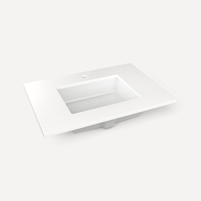 Robern Engineered Stone Top Quartz Stone Vanity Top, 31" x 3/4" x 22", Center Undercounter Sink, Single Hole, For Islamo