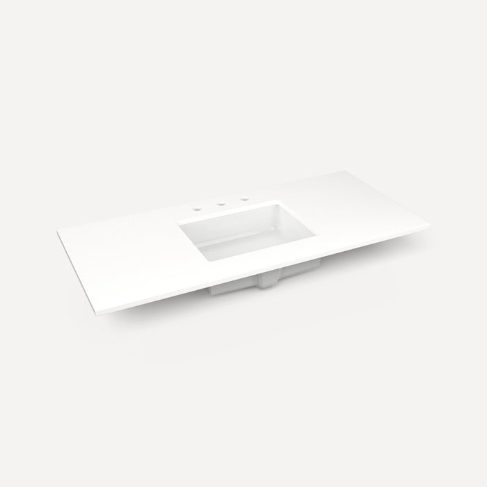 Robern Engineered Stone Top Quartz Stone Vanity Top, 49" x 3/4" x 22", Center Undercounter Sink, Three Hole, For Islamor