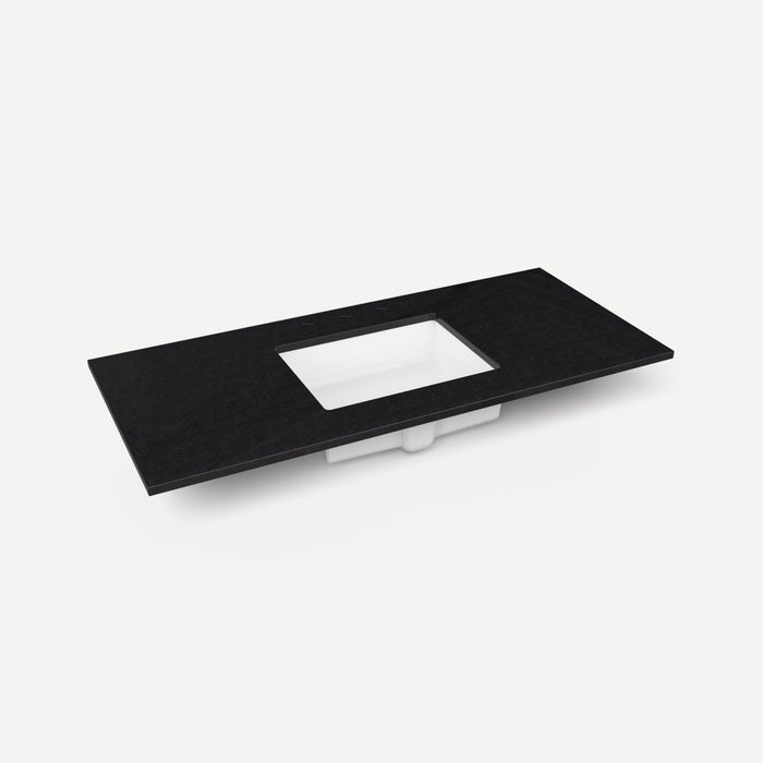 Robern Engineered Stone Top Quartz Stone Vanity Top, 49" x 3/4" x 22", Center Undercounter Sink, Three Hole