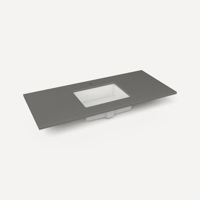 Robern Engineered Stone Top Quartz Stone Vanity Top, 49" x 3/4" x 22", Center Undercounter Sink, Single Hole