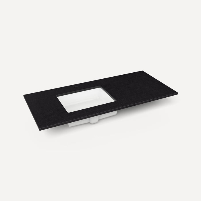Robern Engineered Stone Top Quartz Stone Vanity Top, 49" x 3/4" x 22", Left Offset Undercounter Sink, Single Hole