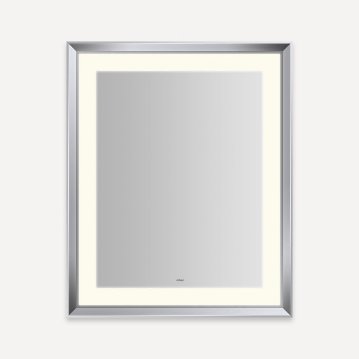 Robern Sculpt Lighted Mirror, 27” x 33” x 2-5/16”, Chamfer Museum Frame, Perimeter Light Pattern, Warm White (3000K), Di