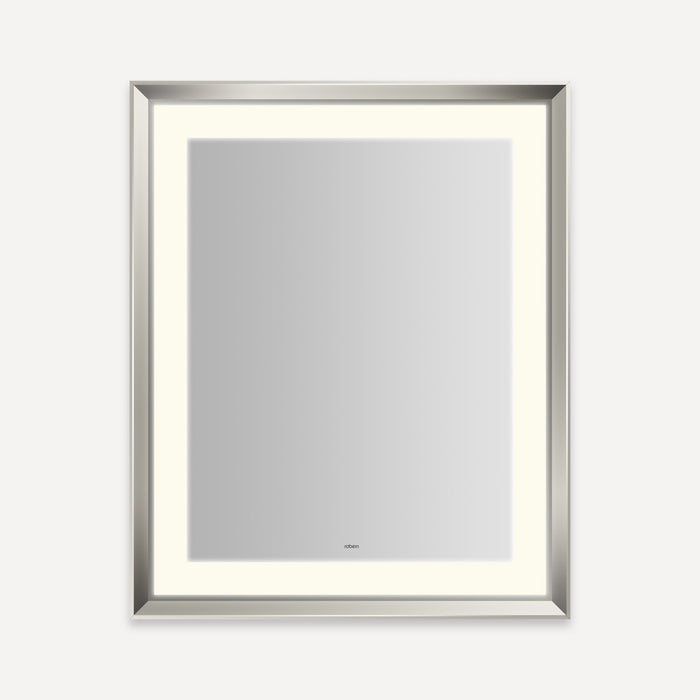 Robern Sculpt Lighted Mirror, 27” x 33” x 2-5/16”, Chamfer Museum Frame, Perimeter Light Pattern, Warm White (3000K), Di