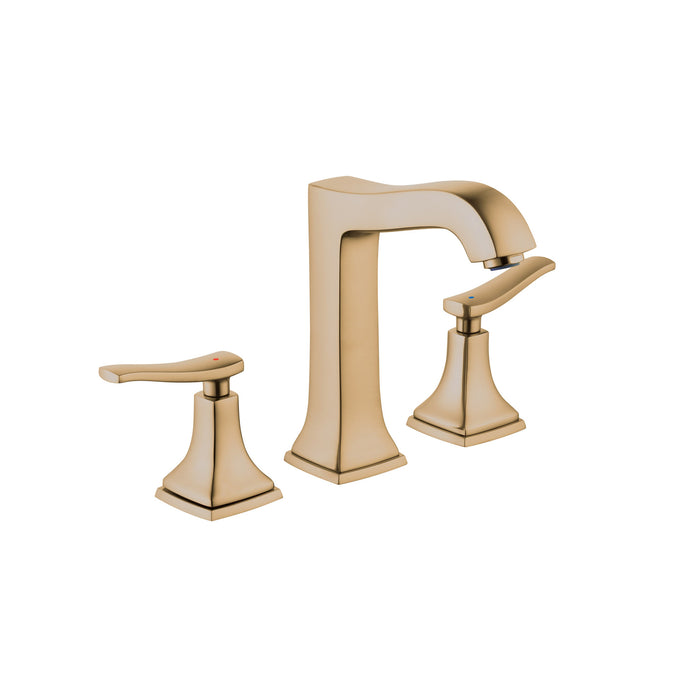 hansgrohe Metropol Classic Widespread Faucet 160 with Lever Handles and Pop-Up Drain, 1.2 GPM