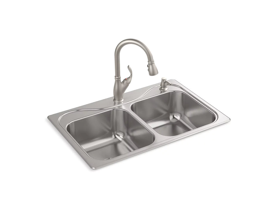 Sterling 30230-2PC Southhaven All-In-One 33" Top-mount Double-bowl Kit