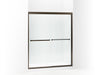 Sterling 581075-59 Meritor Frameless Sliding Shower Door 54-3/8"-59-3/8" x 69-11/16", Deep Bronze