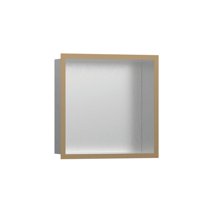hansgrohe XtraStoris Individual Wall Niche Brushed Stainless Steel with Design Frame 12"x 12"x 4"
