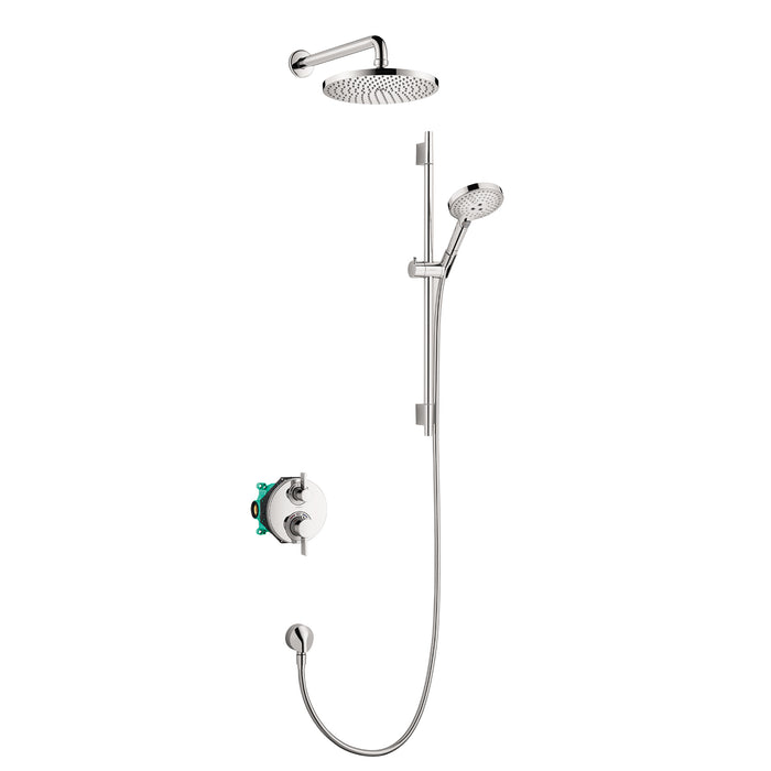 hansgrohe Raindance S Thermostatic Showerhead/Wallbar Set with Rough, 2.5 GPM
