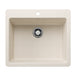 BLANCO Liven SILGRANIT 25" Single Bowl Dual Mount Kitchen Sink - Soft White
