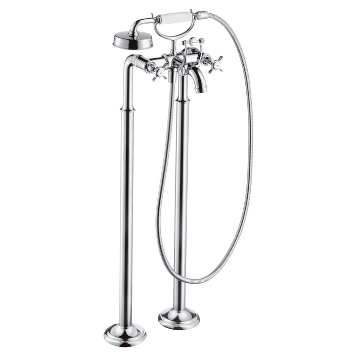 AXOR Montreux 2-Handle Freestanding Tub Filler Trim with Cross Handles and 1.8 GPM Handshower