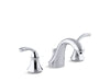KOHLER K-10269-4 Fort?? Widespread commercial bathroom sink faucet with sculpted lever handles, metal drain, red/blue indexing and vandal-resistant aerator