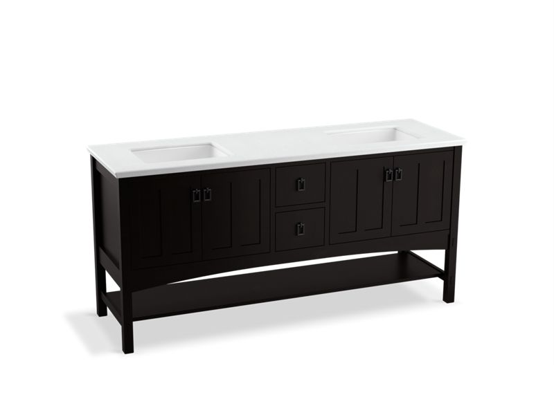 KOHLER K-99560-1WU Marabou 72" bathroom vanity cabinet with 4 doors and 2 drawers