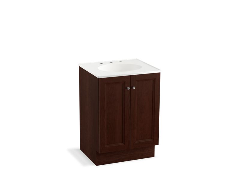 KOHLER K-99513-TK-1WG Damask 24" bathroom vanity cabinet with toe kick and 2 doors