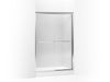 KOHLER 702221-L-SHP Fluence Sliding Shower Door, 76" H X 49 - 52" W, With 1/4" Thick Crystal Clear Glass in Bright Polished Silver